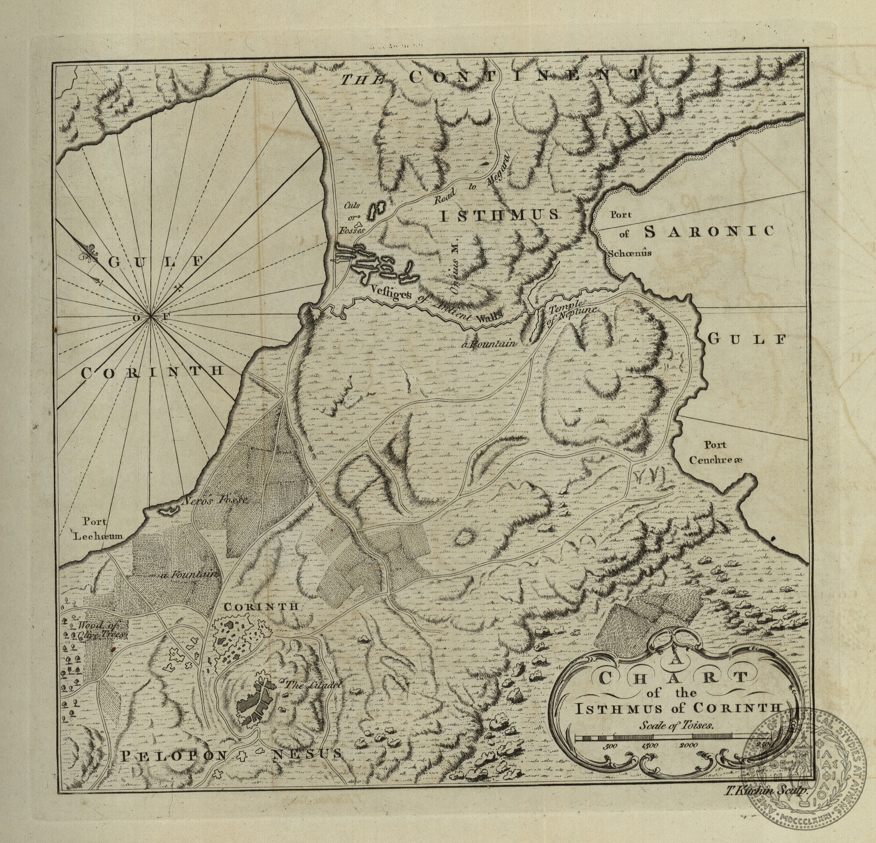 A chart of the Isthmus of Corinth